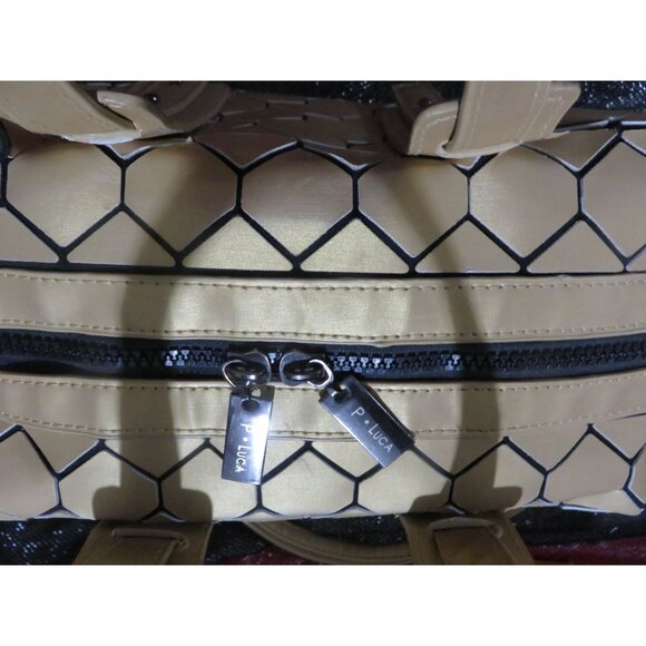 Patrizia Luca Milano made in Italy Gold Geometric Design Crossbody Satchel - Picture 10 of 11